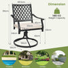 2 Piece Outdoor Swivel Chair Patio Bistro Dining Chair Set w/Cushion