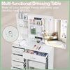 YAMISSI Bedroom Funiture Dressing Table w/LED Mirror Vanity Table Set +6 Drawers