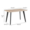 Dining Table Dining Room Kitchen Garden Table Metal Straight Legs Wooden Color