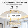Luxurious Gold Rectangular Crystal Chandelier Dining Room Chandeliers Over Table