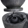 Outdoor Garden Patio Solar Powered Black Ball Water Feature Fountain with Lights