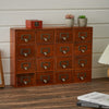 Vintage Wooden Trinket Box Chest of 9 Drawers Desk Organizer Storage Cabinet
