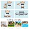 4 Piece Patio Conversation Set Outdoor Furniture Set Loveseat Bench Coffee Table
