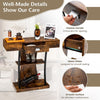 T-Shaped Industrial Console Table Narrow Sofa Side Table Entryway Display Shlves