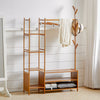Bamboo Clothes Rail Scarf Cap Hanging Garment Coat Rack Heavy Duty Shelf Stand