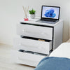 High Gloss Bedside Table RGB LED Bedside Cabinet 2/3 Drawers Nightstand