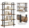 Bookshelf 5-Tier Industrial Stable Bookcase Storage Rack Standing Easy Assembly
