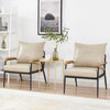 PU Single Sofa Wood Arm Metal Frame Comfort Save Space Office Home Hotel Lounge