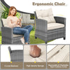 3 PCS Patio Furniture Set Outdoor Patio Rattan Sofa Set W/ Soft Seat White