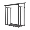 Garden Metal Storage Logs Shed Firewood Rack with Cover Log Storage Wood Holder