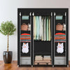 LARGE FABRIC CANVAS WARDROBE WITH HANGING SHELVING CLOTHES STORAGE CLOSET