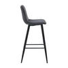 Set of 2 Velvet Bar Stools Chairs High Back Footrest Backrest Metal Legs Pub
