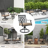 2 PCS Patio Swivel Chairs Outdoor Bistro Dining Chair Set with Soft Cushion