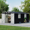 16x10ft ExtraLarge Metal Garden Shed Outdoor Bike Tool Storage House Window Lock