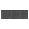Fence Panel Set WPC 526x186 cm Black NEW