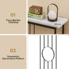 Long Sofa Side Table Narrow Accent Table w/Adjustable Foot Pads-Black