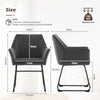 2PC Grey Dining Chair Velvet Padded Seat Dining Room Kitchen Chair Modern