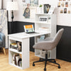 Computer Desk Wooden PC Laptop Table Writing Workstation 6-Tier Storage Shelves