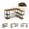 Mondeer L-Shape Computer Desk Corner Desk with 360 Degree Rotatable S-Shelf