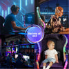 Black Reclining Gaming Chair with Footrest & Bluetooth Speakers & RGB LED Jkurap