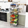 2-6 Tier Vegetable Fruit Trolley Cart Kitchen Rack Storage Basket Holder Shelf