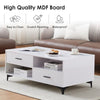 White High Gloss Glass Coffee Table Rectangular Living Room Modern Storage MDF