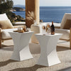 FATIVO Concrete Side Table Square Terrazzo Coffee Table Weather-Resistant Porch