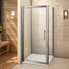 800x800 Shower Enclosure 6mm Glass Pivot Door+Side Panel+ Stone Tray FREE Waste
