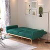 3 Seater Velvet Sectional Sofa Bed Striped Detail Click Clack Sleeper Sofa Bed