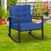 Outdoor Wicker Rocking Chair Heavy-Duty Steel Frame Patio Rattan Rocker Chair