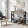Console Sofa Table with 2 Open Shelves & Drawer Hallway Table Grey Retro Style