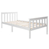 3FT SINGLE SIZE BED WOODEN BED WITH HEADBOARD SOLID PINE WOOD BED FRAME WHITE