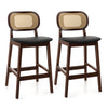 Set of 2 Bar Stools Counter Height Stool Dining Chair w/ Padded Seat & Footrest
