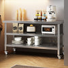 59"x23.6"Stainless Steel Work Bench Commercial Catering Table Food Prep w/Wheels