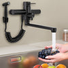 New 360° Wall-mounted Kitchen Tap Stainless Steel Bathroom Faucet with Spray Gun