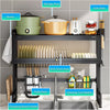 2 Tier Space Saving Over The Sink Dish Drying Rack Large Adjustable Dish Drainer