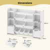 142 cm Large Toy Storage Organizer Toddler Storage Cabinet-White
