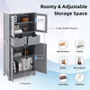 Tall Bathroom Storage Cabinet Freestanding Organizer Cabinet Adjustable Shelves
