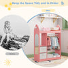 Pink Kids Wardrobe Clothes Hanging Drawer Toy Storage Cabinet Open Wardrobe New