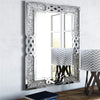 XXL Large Crystal Crush Diamond Mirror Vanity Silver Decorative Wall Hang Mirror