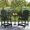 Outdoor Counter Height Bar Stool Garden HDPE Patio Chair w/Armrest-Balck