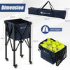 Lightweight Aluminum Tennis Ball Hopper Basket w/ Wheels-Blue