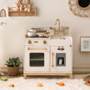 Robud Wooden ToddlerRole Play Kitchen Kids Pretend With Cooking Accessories Set
