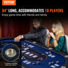 10 Player Oval Foldable Poker Table Casino Blackjack Texa Holdem Table 84"