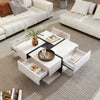 Coffee Table With 4 Drawers Side Table High Gloss White Living Room Furniture