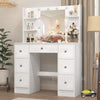 Large 100cm Dressing Table With Hollywood LED Mirror 6 Drawer Vanity Makeup Desk