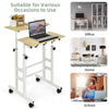 2-Tier Adjustable Standing Desk Mobile Sit Stand Desk Office Laptop Cart