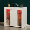 Modern LED White High Gloss Sideboard Cabinet Cupboard Storage TV Stand Unit