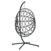 Foldable Garden Egg Swing Chair Rattan Hanging Basket w/Metal Stand&Soft Cushion