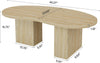 45.27-Inch Oval Coffee Table, Large Engineered Wood Center Cocktail Table